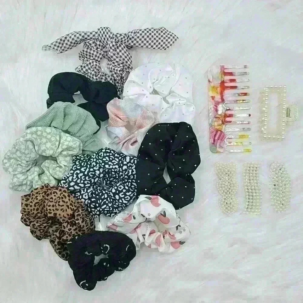 Hair Accessories Bundle w/ Star makeup case & Comb Bundle 7